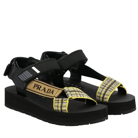 prada womens sandals|prada flat sandals black.